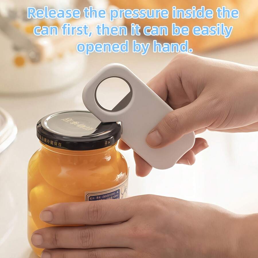 1pc Stainless Steel 3-In-1 Bottle Opener, Household Kitchen Can Opener Beer Bottle Cap Tool, Non-Slip & Effortless - View 1
