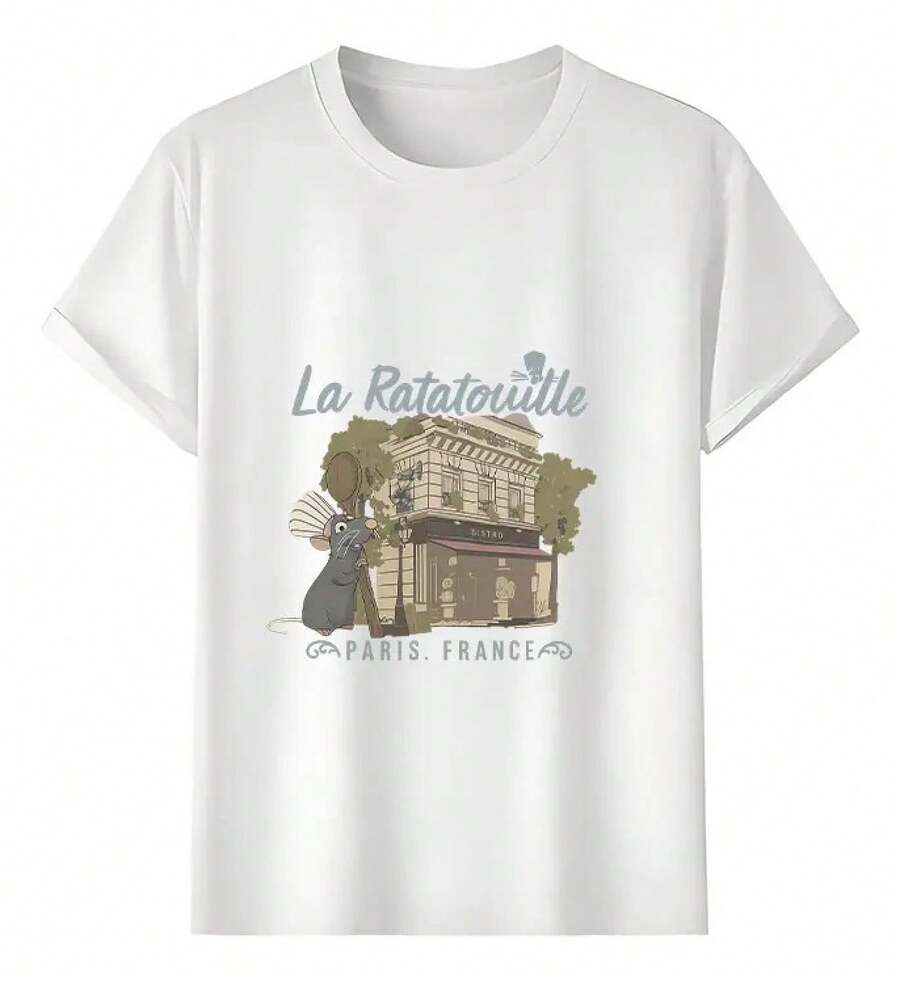 Tshirt Muscle Freaks Ratatouille Estilo París Remy Cocinar - Blanco - Ver 1