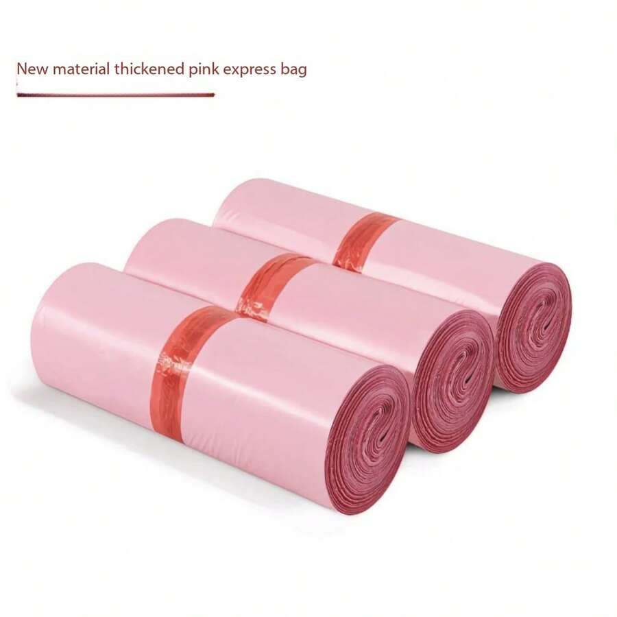 50 túi bưu phẩm poly màu hồng, túi tự dán bằng polyethylene dùng cho chuyển phát nhanh/đóng gói, dễ dàng niêm phong và sắp xếp, phù hợp cho đóng gói chuyển phát nhanh. - A-Hồng - Xem 1