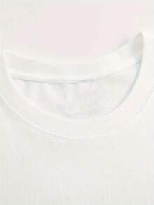 1 Women's Pure Cotton T-Shirt With Letter And Anime Print, Simple Design, Comfortable And Breathable, Suitable For Daily Casual Wear, Showing A Natural And Elegant Style, Must-Have For Summer Parties, Local Shipping, 180g 100% Cotton. - 白色 - 查看 4
