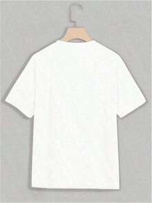 3-Piece Set, Women's Short-Sleeved T-Shirt With Heart, ECG And Letter Prints, Casual Printed Top Set. - White - View 2