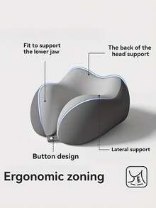 1pc Ergonomic Travel U-Shaped Neck Pillow With Portable Storage Box, Neck Support Sleep Pillow, Suitable For Airplane, Train Travel And Office Nap - Multicolor - View 9