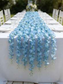 30-Piece Artificial Wisteria Hanging Garland, Silk Flower Strings, Home Decor For Parties-Perfect For Staircases, Balconies, And Dining Tables, Blue - Multicolor - View 8