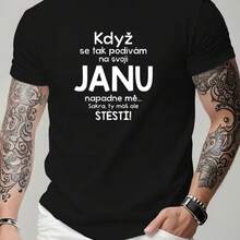 Camiseta estampada, algodón puro, cuello redondo, camisa de moda neutral, creativa, blusa casual de verano para hombres y mujeres, camiseta suave y cómoda, - Negro - Ver 1
