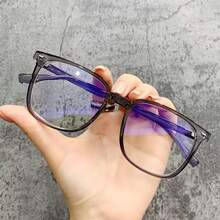 1 Cặp kính thời trang unisex, kiểu dáng tối giản, hình vuông, tròng kính trong suốt - Trong sáng - Xem 2