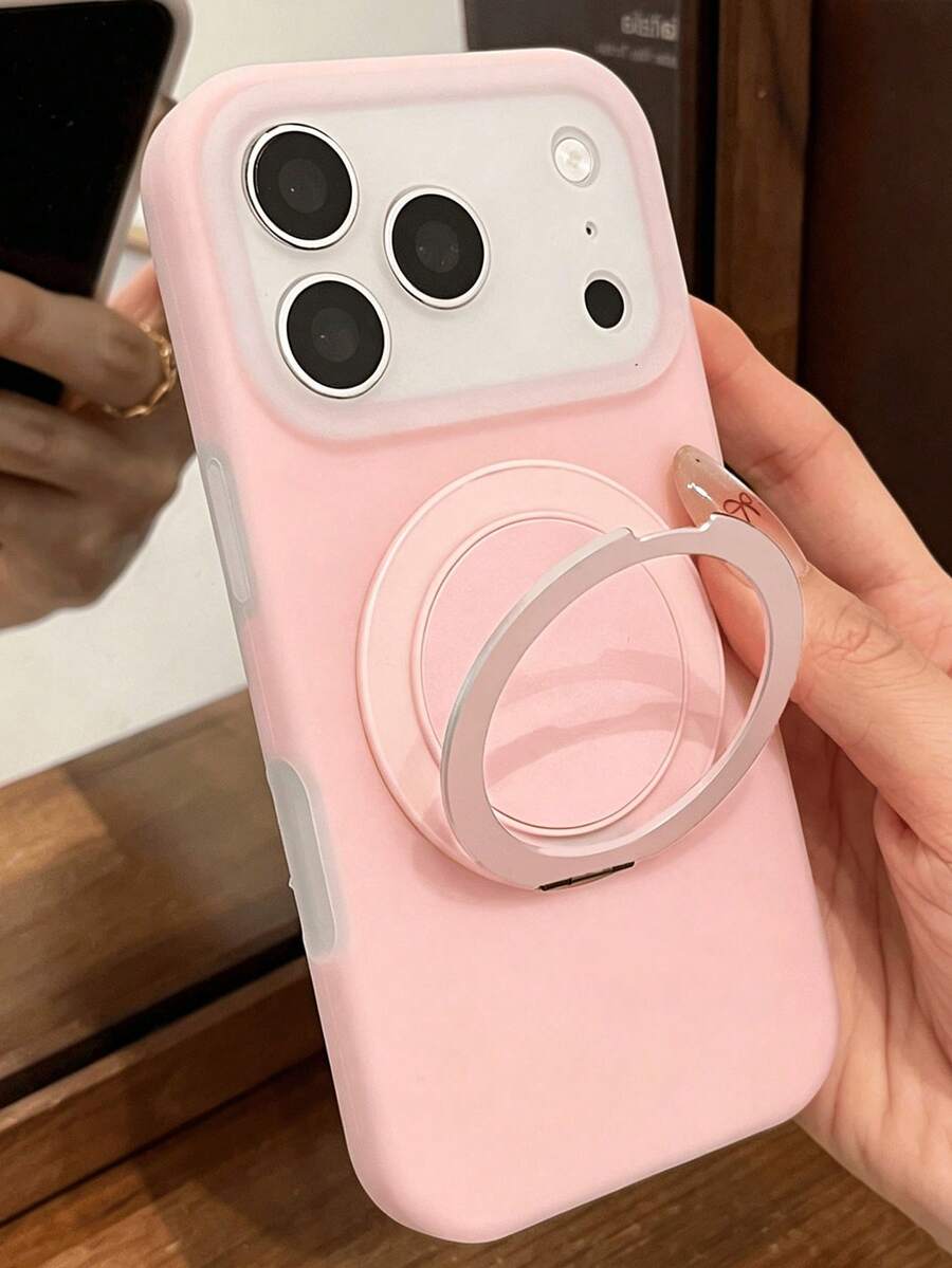 Funda de teléfono con anillo de metal transparente mate de gelatina de verano compatible con iPhone 17 Pro Max, 17 Pro, 17, 16 Pro Max, 16 Pro, 16, 15 Pro Max, 15 Pro Max, 15 Pro, 15, 14 Pro Max, 14 Pro, 14, 13 Pro Max, 13 Pro, 13, cubierta trasera de silicona suave