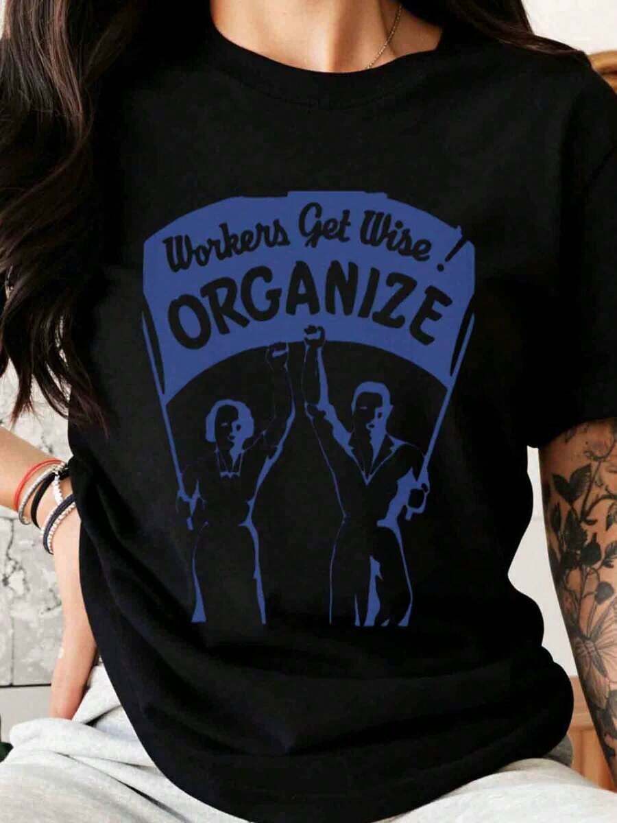 "Workers Dress As Wise Men" Labor Union T-Shirt For Men And Women, Protest Clothing For Activists, Labor Rights Clothing - Black - View 1