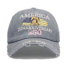 New AMERICA250th Letter Embroidered 250th Anniversary Memorial Cap, Unisex Baseball Hat Suitable For Outdoor, Travel, Sports, Adjustable Size - Bell - View 5