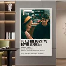 Enmarcado unidad de póster de película  "A todos los chicos de los que me enamoré" en lienzo para pared - 30 x 45 cm, impresión de alta calidad, colores vibrantes, regalo perfecto para fans, ideal para dormitorio, oficina y decoración con temática deportiva,  de película, obra de arte detallada, plano 2D, perfecto para la decoración de la habitación, decoración de la habitación | Arte de póster de película | Lienzo , decoración de  de película - Enmarcado - Ver 3