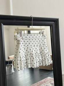 Xghhjm Falda Mini de Terciopelo Negro con Volantes para Mujer, Ideal para Fiestas de Invierno - Blanco - Ver 4