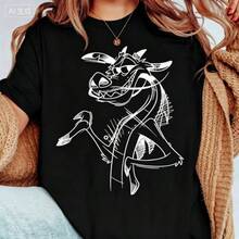 Camiseta de Dragón Mushu Divertido para Mujer, Estilo Casual Holgado, Manga Corta, Ideal para Uso Diario y Regalos - Negro - Ver 7