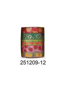 Set de 5 rollos/caja de cinta washi deliciosa con temática de frutas, diseños de estampados de diferentes frutas, cinta decorativa adecuada para hacer diarios DIY, scrapbooks, tarjetas y decoración de cajas de regalo - Multicolor - Ver 18