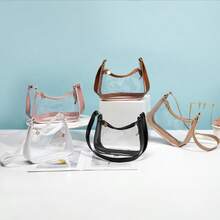 Fashionable Mini Clear Crossbody Bag, See-Through Purse For Sports & Events - White - View 2