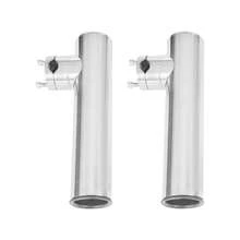 YUNRUX Verstellbare Angelrutenhalter, 316 Edelstahl mit PVC-Innenfutter, 360° Rotation, perfekt für das Meeresangeln, Set von 2 - Weiss - Übersicht 6