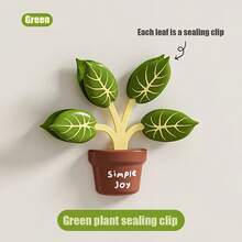 Magnetic Sealing Clips Set, Moisture-Proof Sealing Stickers, Creative Fridge Magnets, Moisture-Proof And Fresh-Keeping Bag Clips, Kitchen Tools. Each Leaf Can Be Used As A Small Clip And Is An Ideal Storage Solution For Home Kitchens And Offices. - Multicolor - View 6