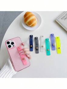 1pc Silicone Phone Wrist Strap Stand, Adhesive Back Finger Ring Pull Grip Holder, Anti‑Lost Anti‑Drop Hand Band Support Bracket, Universal Portable Phone Accessory For All Smartphones - Wristband Ring Buckle - View 8