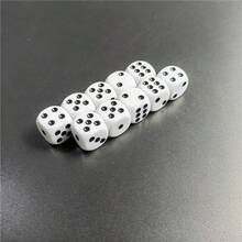 Easytoday 10pcs/Set High Quality 14mm/16mm Dice Set, White Dice With Black Dots, Acrylic Round Corner D6 Dice For Club Party Use - White - View 2
