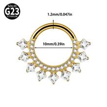 1 chiếc khuyên tai hình vuông bằng titan G23 đính đá Zirconia, khuyên tai Daith có bản lề, khuyên tai hình chữ nhật đính đá Zirconia dùng cho vách ngăn mũi, khuyên tai Tragus, Helix và sụn tai. - Như thể hiện trong hình ảnh - Xem 17