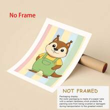1/3件套帆布墙画海报，适用于房间家居装饰，美观实用，可选画框，可用于房间装饰、卧室装饰、婴儿房装饰、客厅装饰、办公室装饰等。可爱动物主题儿童房墙画三件套，适合婴儿房装饰、儿童卧室墙画，北欧风格儿童房艺术画。 - 彩色 - 查看 4