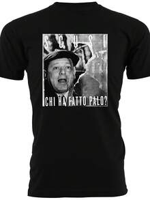 Y2K Fantozzi Retro Style Unisex T-Shirt: Who Scored The Goal? | Fun And Modern T-Shirt, Casual Round Neck, Standard Fit, Geometric Pattern, Masculine Style, Suitable For All Seasons, Ideal For Home, Office, Parties, Meetings And Travel. - 黑色 - 查看 6