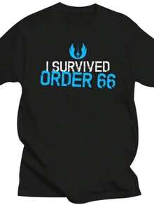 1 Piece Women's Summer Fashion Urban Style I Survived Order 66 Harajuku Short Sleeve T-Shirt, Printed Clothing By Y2Ksoft - 黑色 - 查看 7