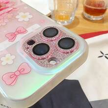 Pink Diamond Lens Protector For IPhone 17Pro/17Pro Max/16Pro/16Pro Max/15/14/13/12, Shiny Camera Lens Cover, Anti-Scratch Anti-Fingerprint Full Coverage Lens Cap, Phone Decorative Accessory, Girly Style Bestselling Birthday Gift For Besties And Sisters - Pink - View 11