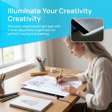 A5/A4/A3 Ultra-Thin Portable LED Light Box, Handmade Diamond Painting Light Board, Art Creation Light Box, 3-Level Adjustable Brightness, Sketch Light Box, Calligraphy Tracing Board, Writing Practice Board, Diamond Painting And Anime Line Art Drawing Board - C-Black - View 3