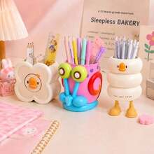 SpongeBob SquarePants 1pc Gary Snail Cartoon Pen Holder, Plastic Desktop Storage Rack, Pen Cup, Stationery Desktop Decor, Makeup Brush Holder, Office Desk Decoration, Beautify Workspace, Fun Room Decor, Holiday Gift - Multicolor - View 3