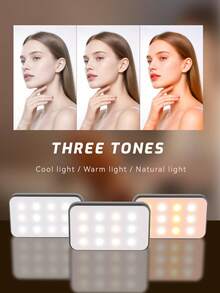 1pc Portable Lighting Device, Mini Clip-On Light, Portable LED Camera Light Panel, Dimmable Modes, Suitable For Various Scenarios Like Selfie, Live Streaming, Video Conferencing, Makeup Lighting And Short Video Shooting - Mobile Phone Fill Light - View 2