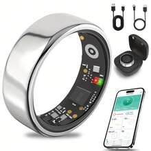 Smart Ring For Women Men, IP68 Fitness Ring - Fitness Tracker With Pedometer, Calories, Sleep Tracking, Remote Photo Control, Exercise Monitoring, Smart Health Ring For IPhone & Android - Sleep Tracking Wearable, Gifts For Women Men - Xem 12