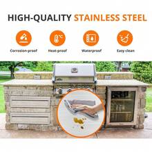 Weatherproof Stainless Steel Outdoor Kitchen Drawer  Built-In Storage Cabinet For BBQ Island & Patio Grill, - Second Floor 18" W X 15" H X 23"D - View 5