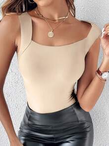 3pcs Seamless Skin-Tight Camisole, Nude Feeling Undershirt, Slim Fit Backless Top - Multicolor - View 7