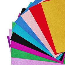 DIY Feito à Mão 10 Folhas 10 Cores Papel Cartão com Glitter A4, Papel Cartão com Glitter Colorido para Artesanato DIY, Papel com Glitter A4 Dourado e Prateado Sem Desprendimento, para Artesanato - Scrapbooking, Confecção de Cartões, DIY, Suprimentos Escolares - 10 cores - Visão 9