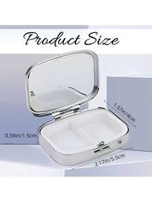 Caja de pastillas con forma de gato lindo con 2 compartimentos, caja de almacenamiento de medicamentos de metal portátil y duradera, adecuada para vitaminas y suplementos, caja dispensadora mini, caja de almacenamiento de 2 ranuras, caja de almacenamiento portátil para el hogar, caja de pastillas cuadrada - Multicolor - Ver 10