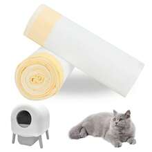 Túi lót khay vệ sinh cho mèo có dây rút, kích thước 26 x 16 inch, bền và chống rò rỉ, phù hợp với hầu hết các khay vệ sinh tự động cho mèo (13-15 gallon), siêu dày, 40 chiếc màu trắng. - Xem 6