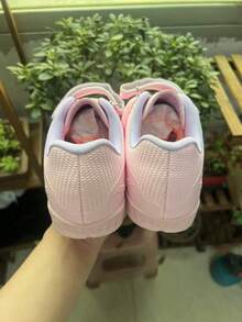 Kids' Football Shoes - Shock-Absorbing & Breathable, Comfortable & Durable, Always Ready For Match - Hook And Loop Closure, PU Upper, Nylon Lining, EVA Insole, Printed Pattern Design - Pink - View 3