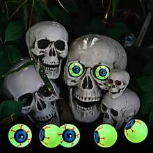 10pcs/ Glowing Halloween Decorative Eyeballs, Suitable As Halloween Party Favors, Game Prizes, Candy Party Decorations, And School Gifts. Also Suitable For Interior Decoration, Crafts, Car DIY Decorations, Collectibles, And Practical Party Gifts. - Halloween Glow-in-the-dark Eyeballs - View 1
