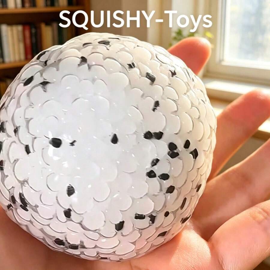 Đồ chơi bóp mềm Nee Squishy Sesame Rice Ball Handmade Slow Rebound, Realistic Sticky Rice Ball Squin Toy, quà tặng bất ngờ cho sinh nhật.