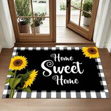 1 Peça Capacho "Sweet Home", Tapete de Drenagem Durável para Cozinha, Sala de Estar, Entrada, Varanda, Decoração Doméstica, Cafeteria, Bar, Feriado, Festa, Quarto, Animais de Estimação, Banheiro, Decoração de Ambiente - Multicolorido - Visão 3