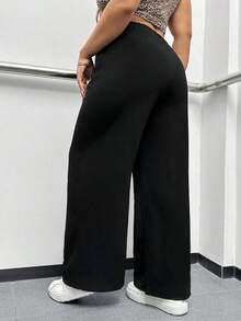 holgado de pierna ancha y plisado gris talla grande, adecuado para la temporada de graduación, el regreso a la escuela y el uso de maestros - Negro - Ver 2