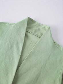 Camiseta sin mangas casual/de trabajo para mujer, estilo europeo y americano, ropa de ocio elegante en beige, azul, rosa, verde para el verano - verde menta - Ver 6