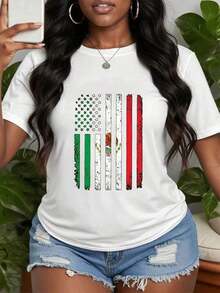 Camiseta Negra para Hombre del Día de la Independencia de México, de Algodón, Manga Corta, Estilo Patriótico, Cómoda, Transpirable, Estilo Casual, Prenda de Orgullo Nacional, Adecuada para Festivales y Celebraciones, Regalo para Novia. - Blanco - Ver 6