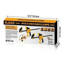 ELEAD 2pcs 6-Inch Mini F-Clamp, One-Handed Quick Release, 75lbs Load Capacity, Suitable For Woodworking, DIY, Crafts, Home Repair And Desktop Projects, Practical Tool Gift For Men, Woodworkers And DIY Enthusiasts - 2-pack 6" Mini Bar Clamps - View 9