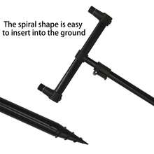 2pcs Adjustable Dual Rod Fishing Rod Holder, Extendable European Style Carp Fishing Rod Stand With Non-Slip Rod Rests - Black - View 4