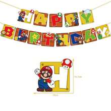 1pc 2026 New -Themed Paper Banner Game Flag Birthday Letter Party Decorations - Multicolor - View 5