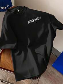 T-shirt estiva da uomo, streetwear, T-shirt con logo RAYS Wheel Hub per uomo e donna - Maglietta unisex oversize a girocollo con stampa iconica RAYS, vestibilità ampia, manica corta, adatta per appassionati di auto, abbigliamento casual, lavabile in lavatrice per outfit quotidiani. - nero - Visualizzare 3