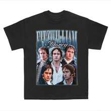 Fitzwilliam Darcy Pride And Prejudice Retro T-Shirt, Fitzwilliam Darcy Retro Graphic Tee, Unisex Casual Oversized Hoodie UQHN BFVL - 黑色 - 查看 1