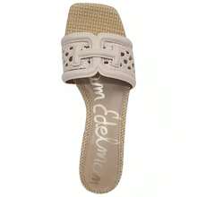 Sam Edelman Women's Waylon Block-Heel Slide Sandals |  | Women Flip-Flops - 現代象牙色皮革 - 查看 4