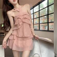Women Short Dresses - Pink - View 1