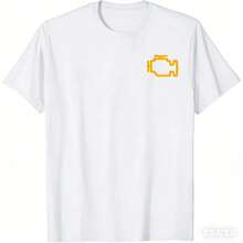 Pure Cotton T-Shirt With Engine Light Print, Classic Fabric, Men's Clothing, Modern T-Shirts, Tops, Fashion T-Shirts - 白色 - 查看 5